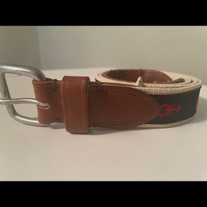 J. Crew Men’s Belt Knit Navy Ivory Size 32-34